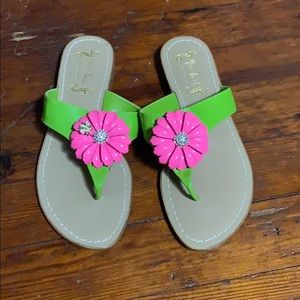 COPY - Miss Trish Thong Sandals with pink flowers